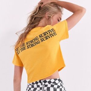 Gold “ONLY THE STRONG SURVIVE” Cropped Tee
